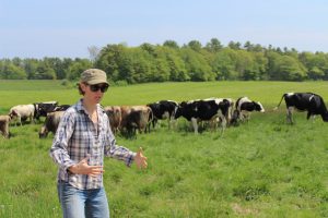 Rebecca Brown, director of the Organic Dairy Farmer Training and Research Program at Wolfes Neck in Freeport talks about dairy cows during a recent Eat Local Foods Coalition meeting.