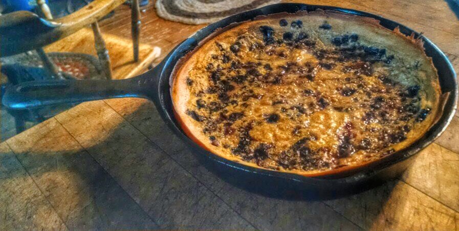 Dutch baby blueberry pancake.