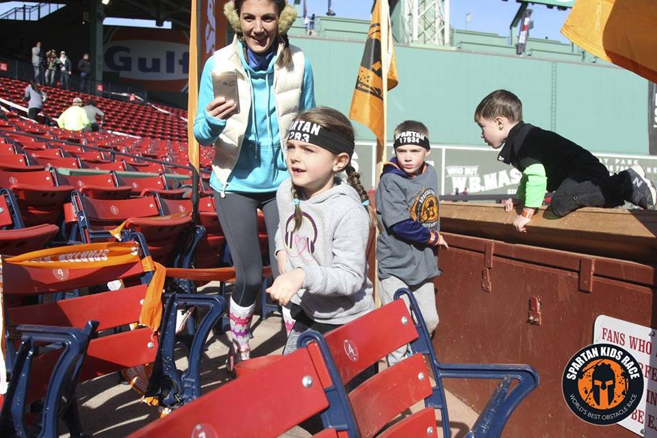 Races were made even more fun when Jim's family could participate - that's his son Cooper coming over the wall at the finish of the Spartan Kids Race at Fenway.