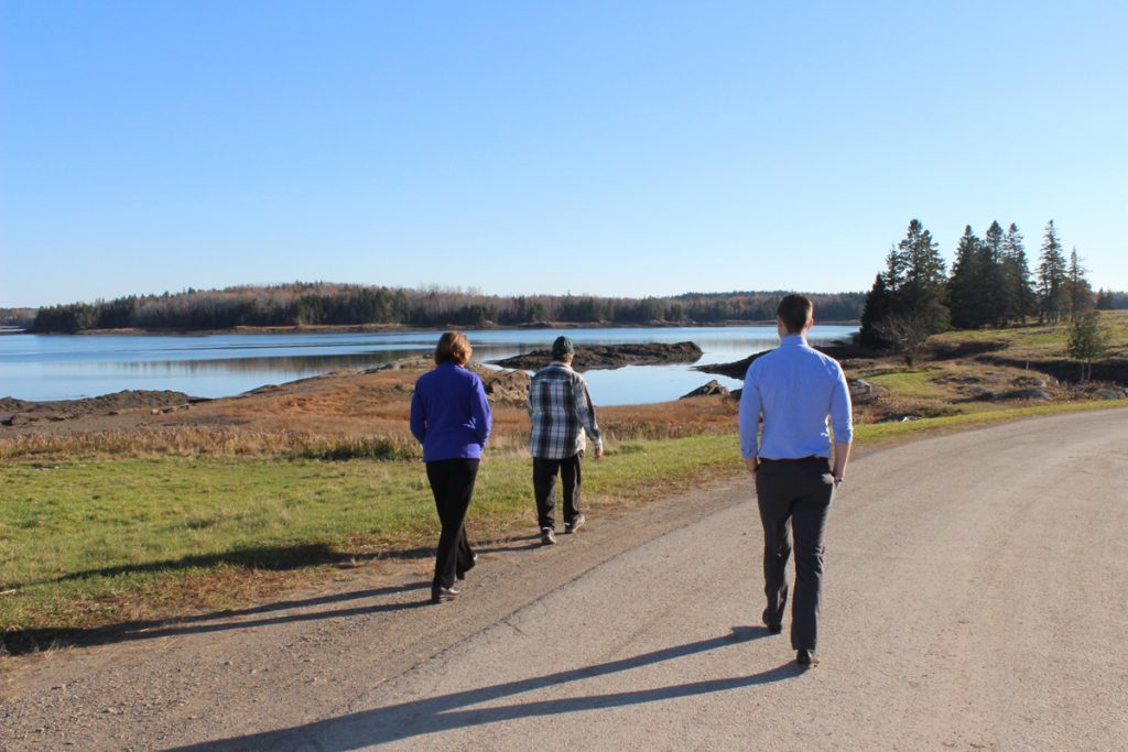 Touring the land at Tide Mill Farm, which was settled by the first Bell in 1765.